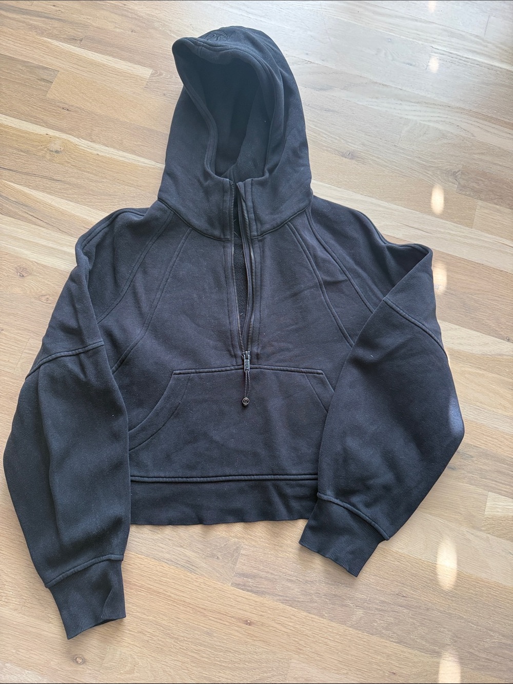 lululemon athletica Black Cowl Neck Half-Zip Hoodie